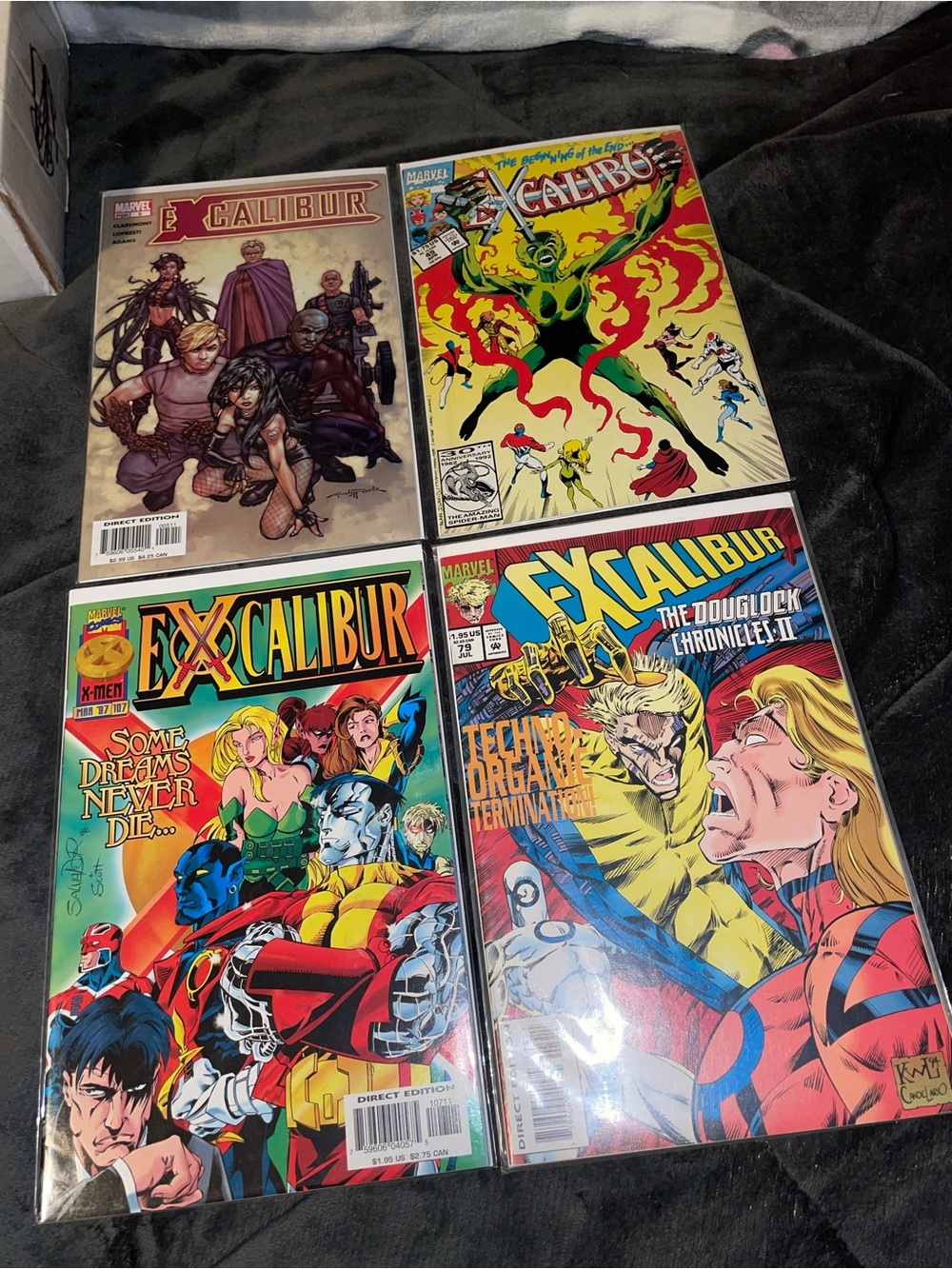 Marvel Excalibur Comic Set - Red, Yellow, Green, Blue Covers